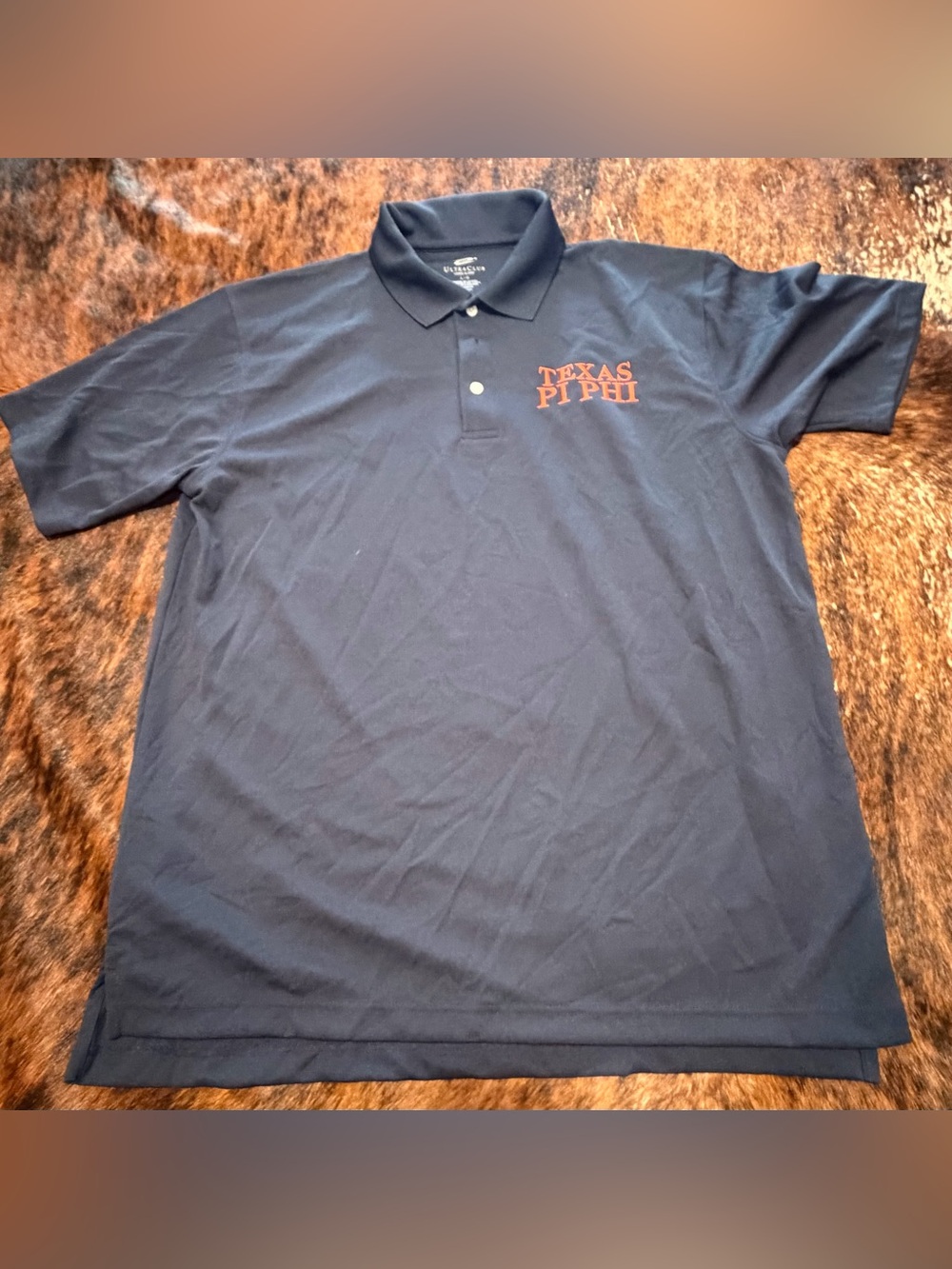 TEXAS PI PHI University Of Texas Golf Polo Shirt Mens LARGE PI BETA PHI